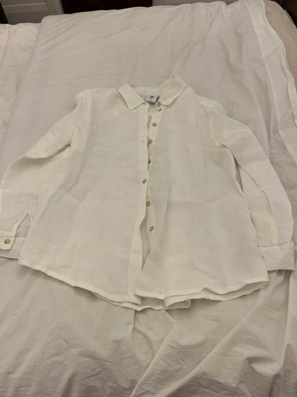 Son de Flor Ona Oversized Linen Shirt, Magnolia White